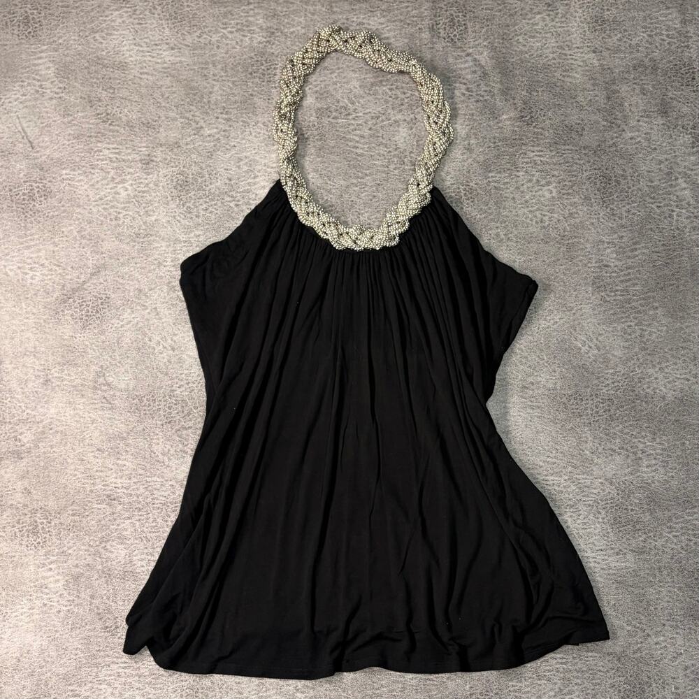Y2k Black Chunky Beaded Halter Top